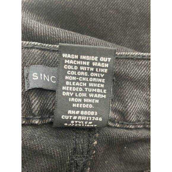 Sincerely Jules Women Black High Rise Straight Jean Size 7 / 28 - Picture 7 of 7